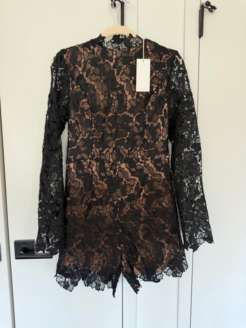 VICI Black Lace Long-Sleeve Romper
